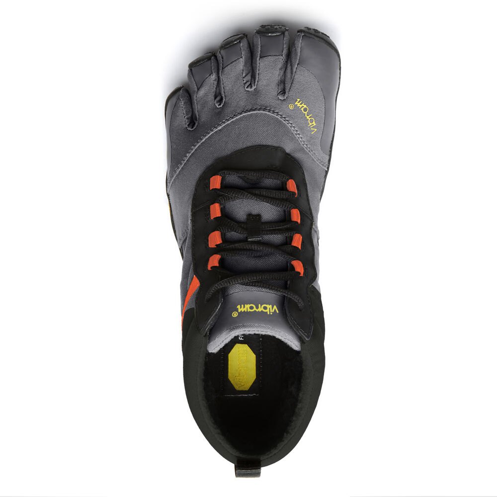 Zapatos Descalzos Hombre Negros/Grises/Rojos - FiveFingers V-Trek Insulated - EYXLAP-361